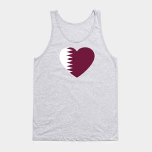 I Love Qatar // Heart-Shaped Qatari Flag Tank Top